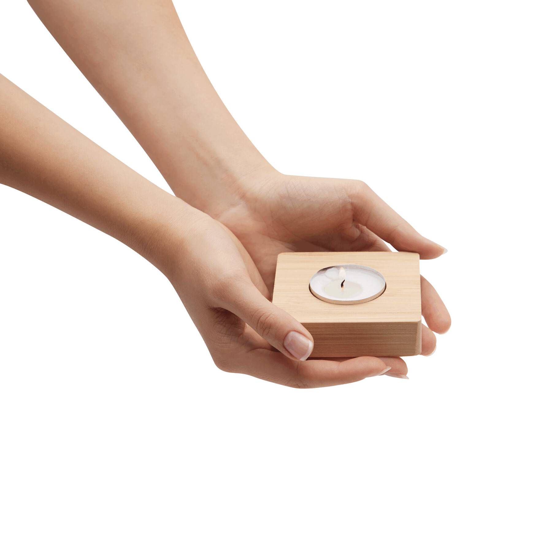 Teelichthalter NATURAL GLOW - braun-991