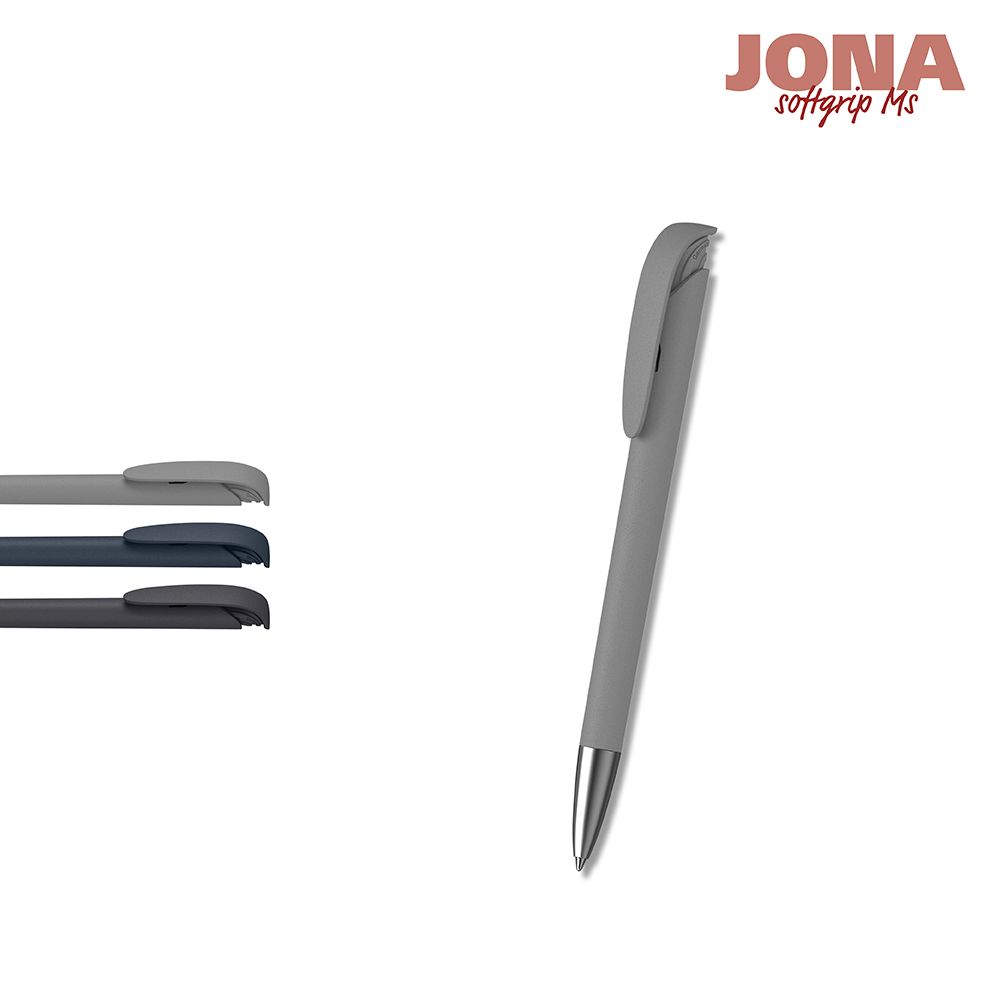 Druckkugelschreiber Jona softgrip Ms - softgrip kobaltblau-54