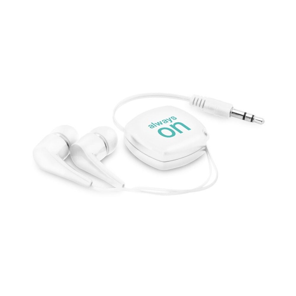 PINEL In-Ear Kopfhörer mit ausziehbarem 0.75 Meter Kabel aus ABS - weiß-923