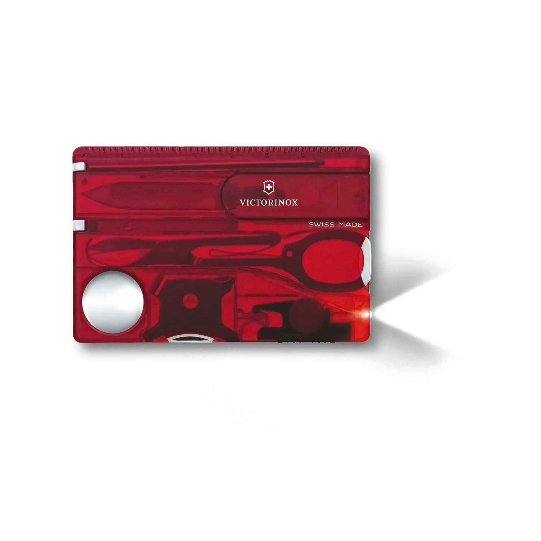Schweizer Taschenmesser Swiss Card Lite - rot transparent-1