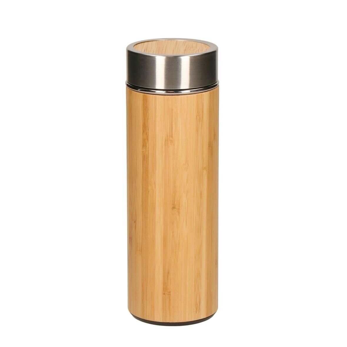Vakuum Flasche Bambus, small 350 ml - braun-284