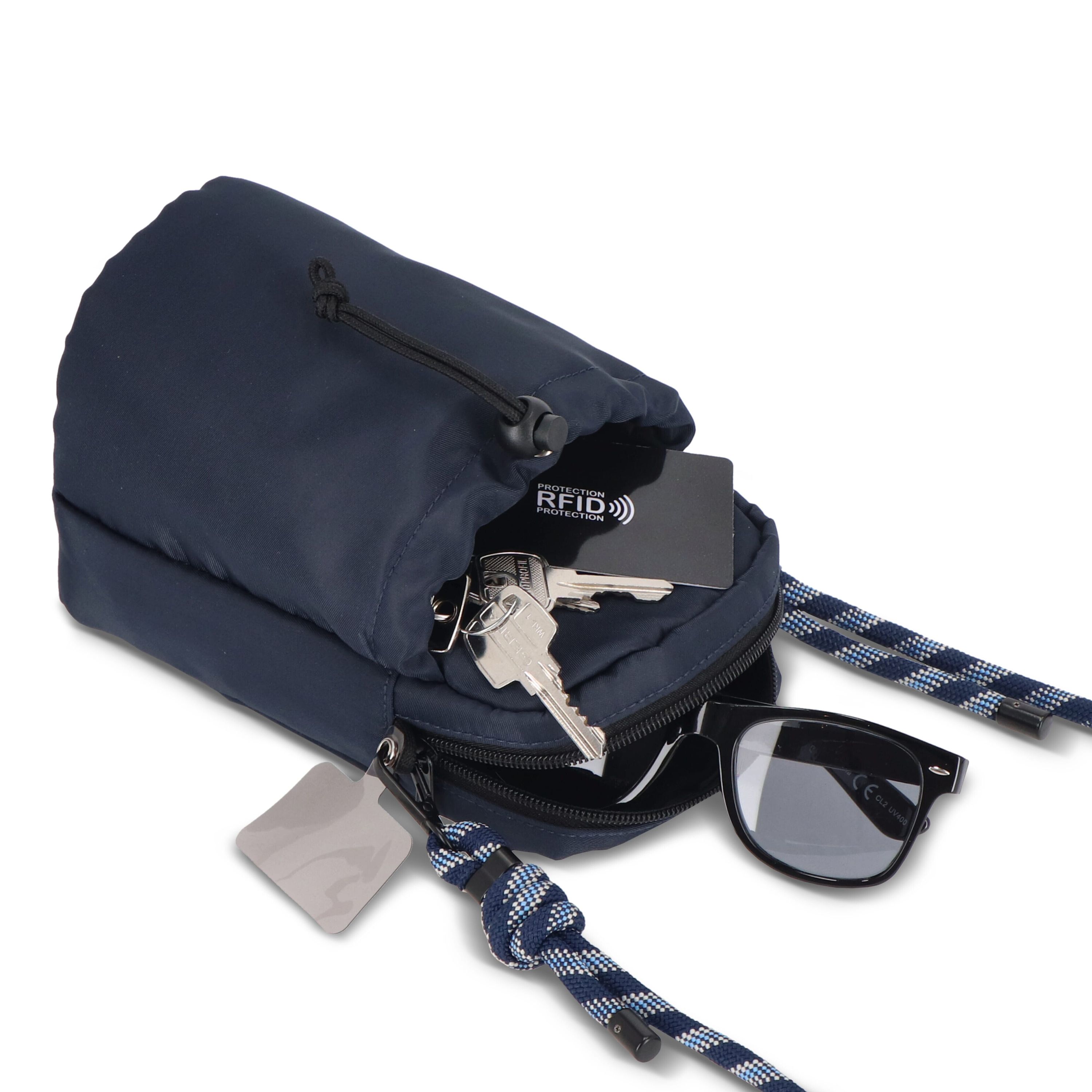 Crossbody Flaschenhalter-Tasche mit Paracord-Gurt - dunkelblau-647