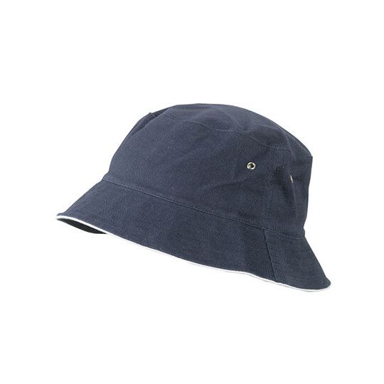 Fisherman Piping Hat - navy - white-368