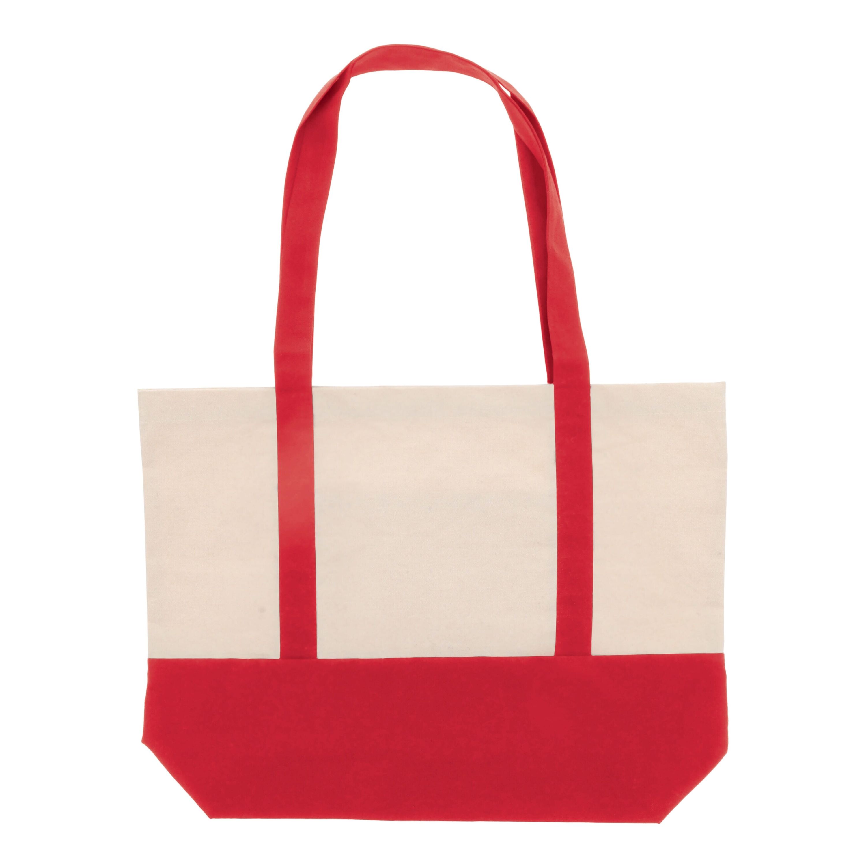 Strandtasche Baumwollsegeltuch OEKO-TEX® 280g/m² 42x10x30cm - rot-747