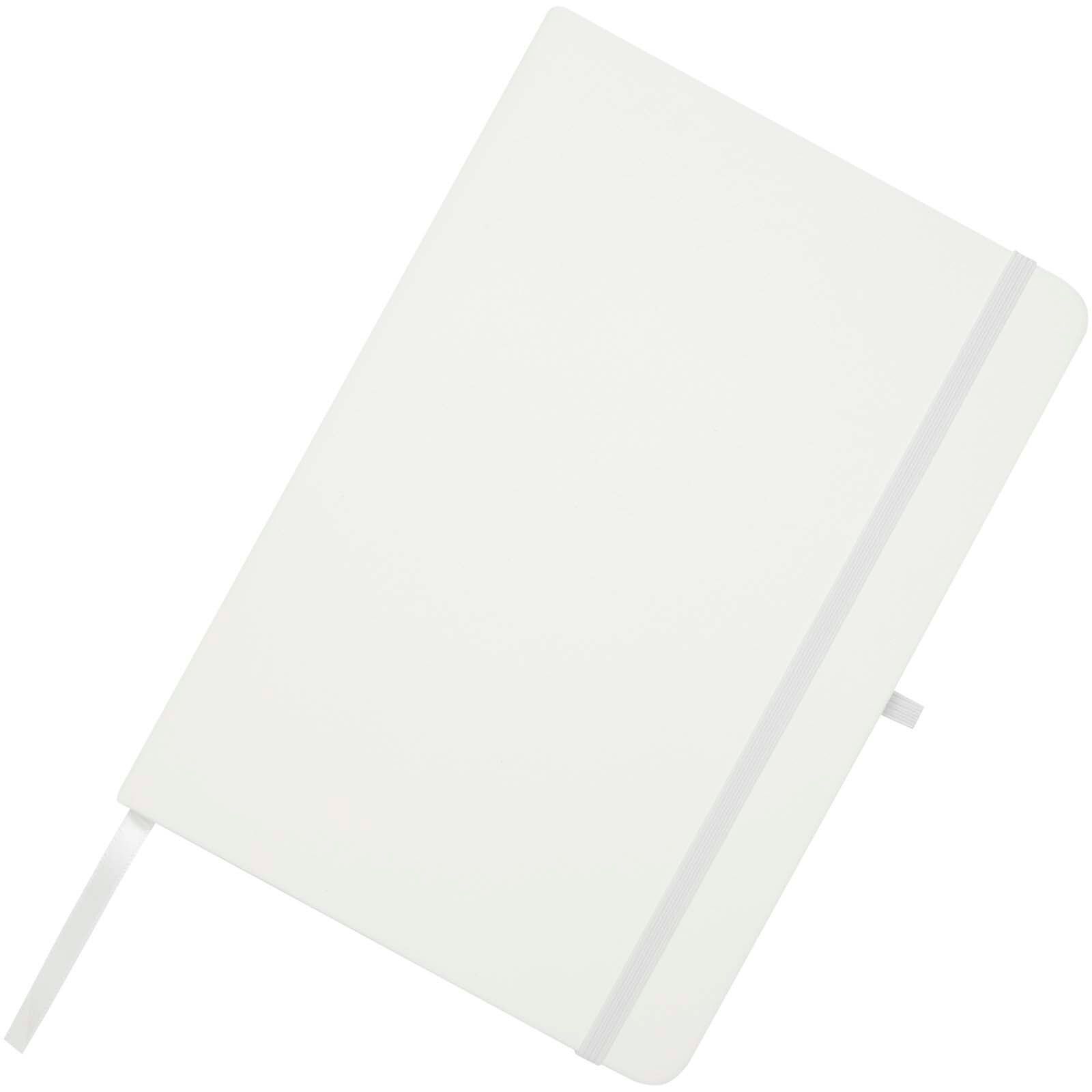 Teak A5 Hardcover Notizbuch, liniert, aus recyceltem Material - weiss-773