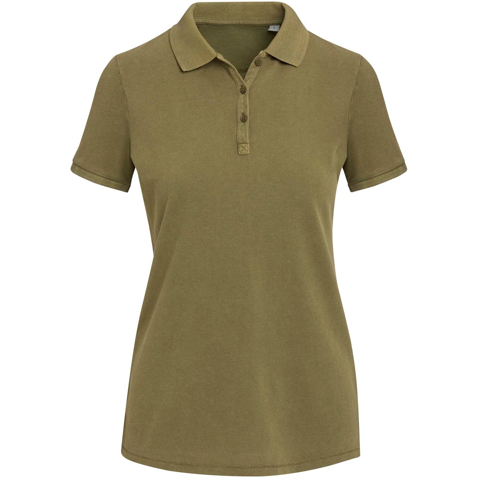 Calgary Poloshirt für Damen im Washed Look, 200 g/m2 - waldgrün-100