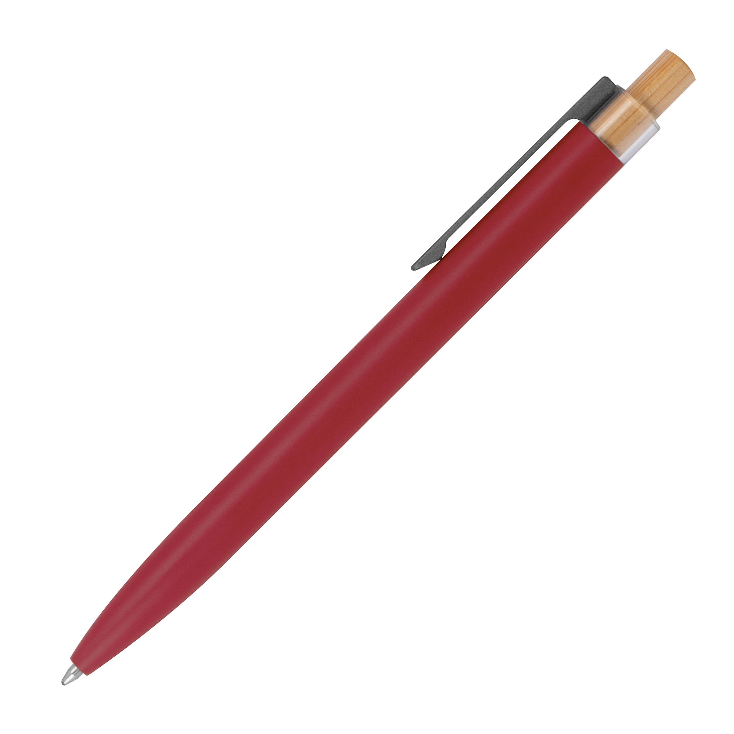 Schreibset mit Kugelschreiber und Rollerball aus recyceltem Aluminium  - rot-372