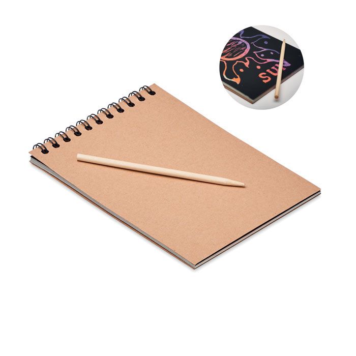 Notizbuch mit Kratzpapier BLACK - holz-255