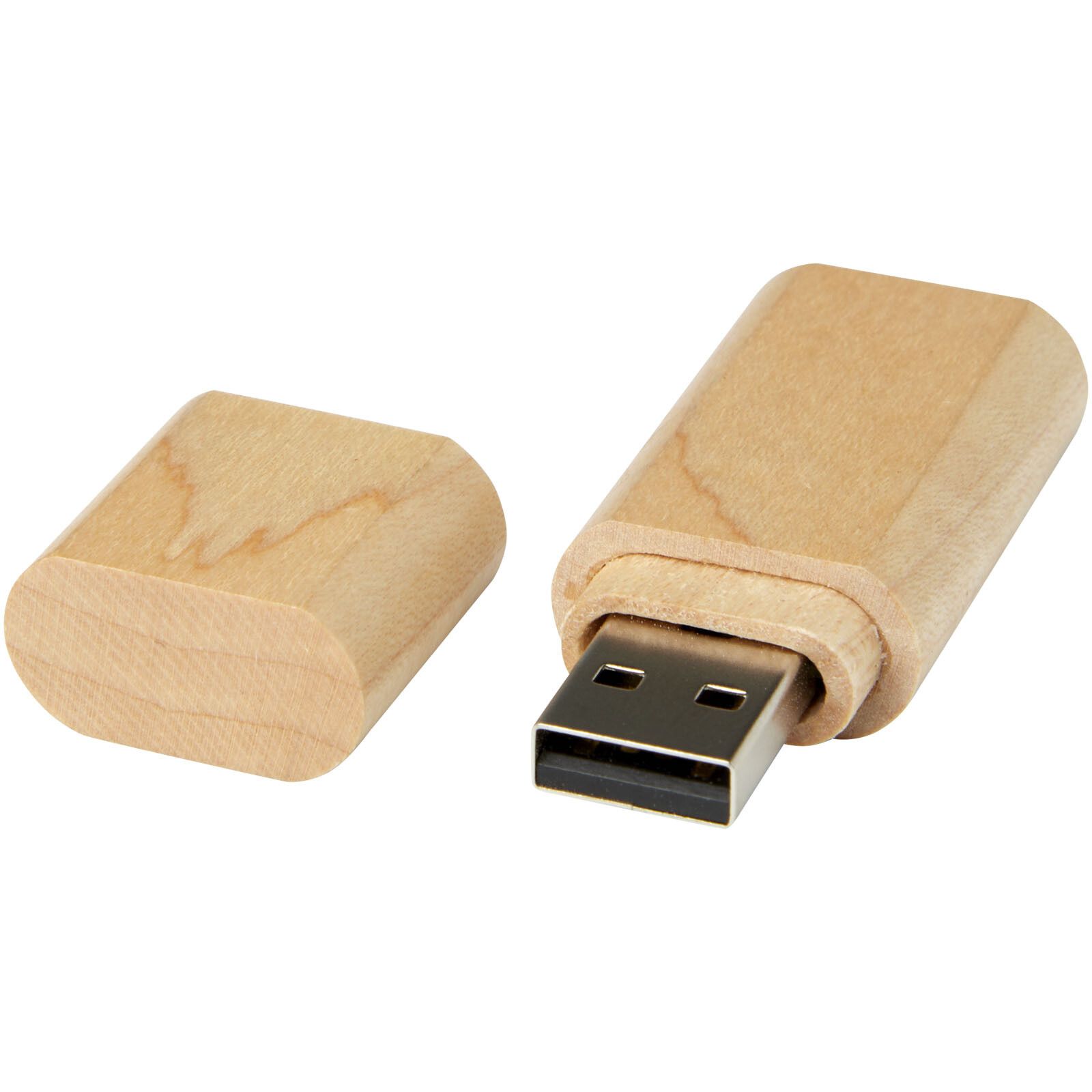 USB-Stick 3.0 aus Holz mit Schlüsselring - hellbraun - 128 GB-822