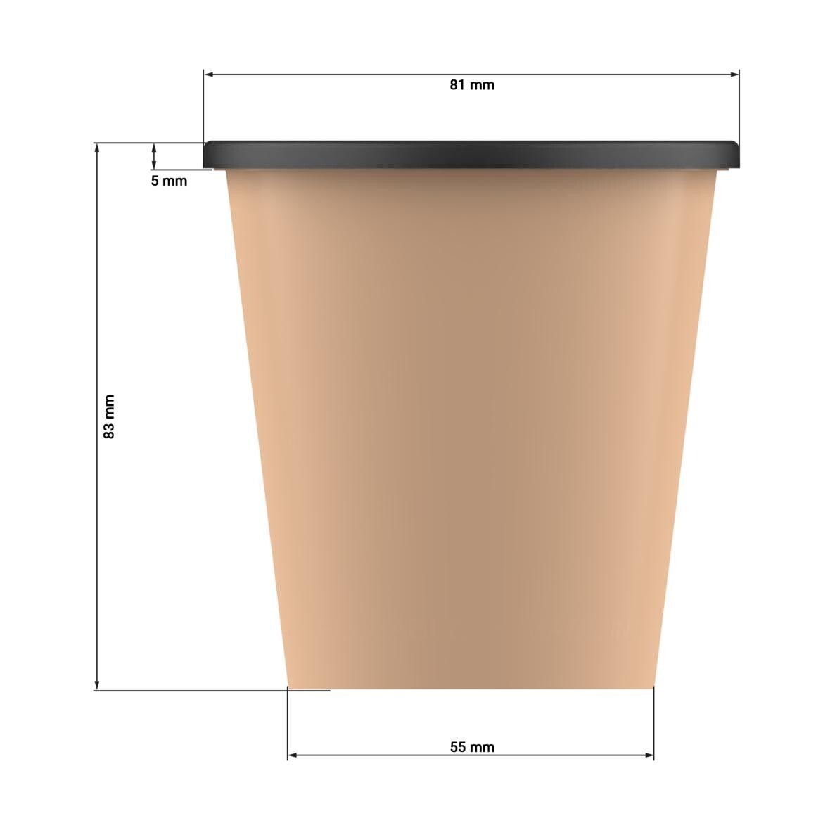 Dipbecher ToGoPlus, 200 ml - beständiges braun - schwarz-414
