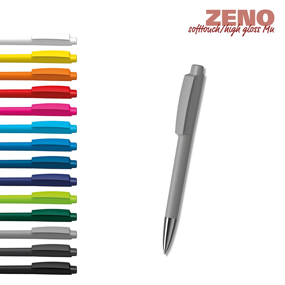 Druckkugelschreiber Zeno softtouch/high gloss Mn - softtouch cyan - cyan-469