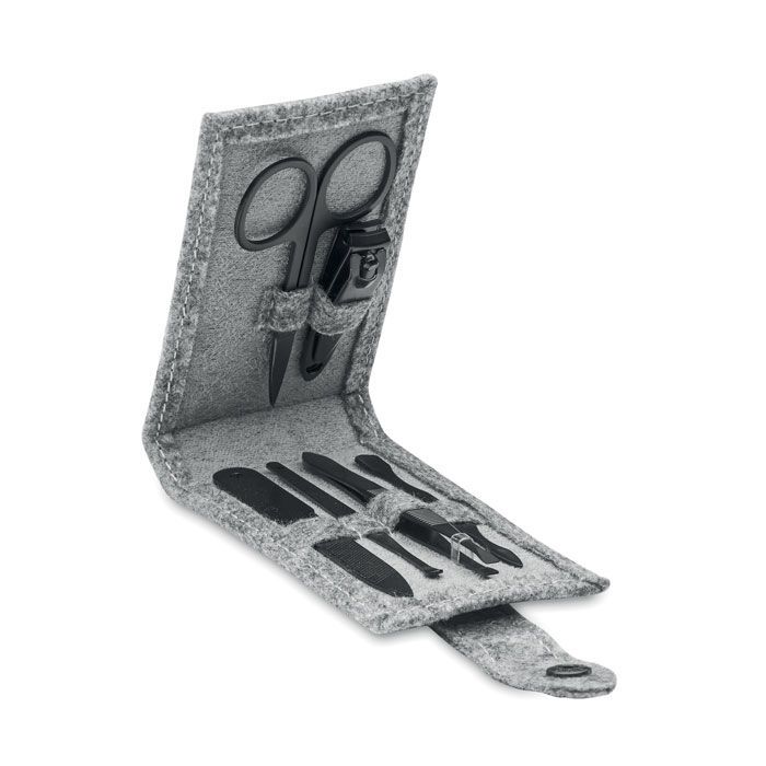 Maniküre-Set RPET-Filz NAILKIT FELT - grau-12