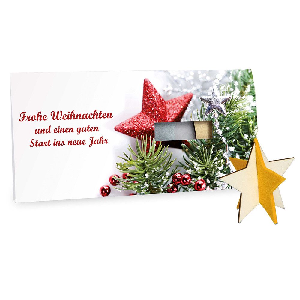 Steckfiguren-Karte Filz - Stern Digitaldruck Vorder- und Rückseite-408