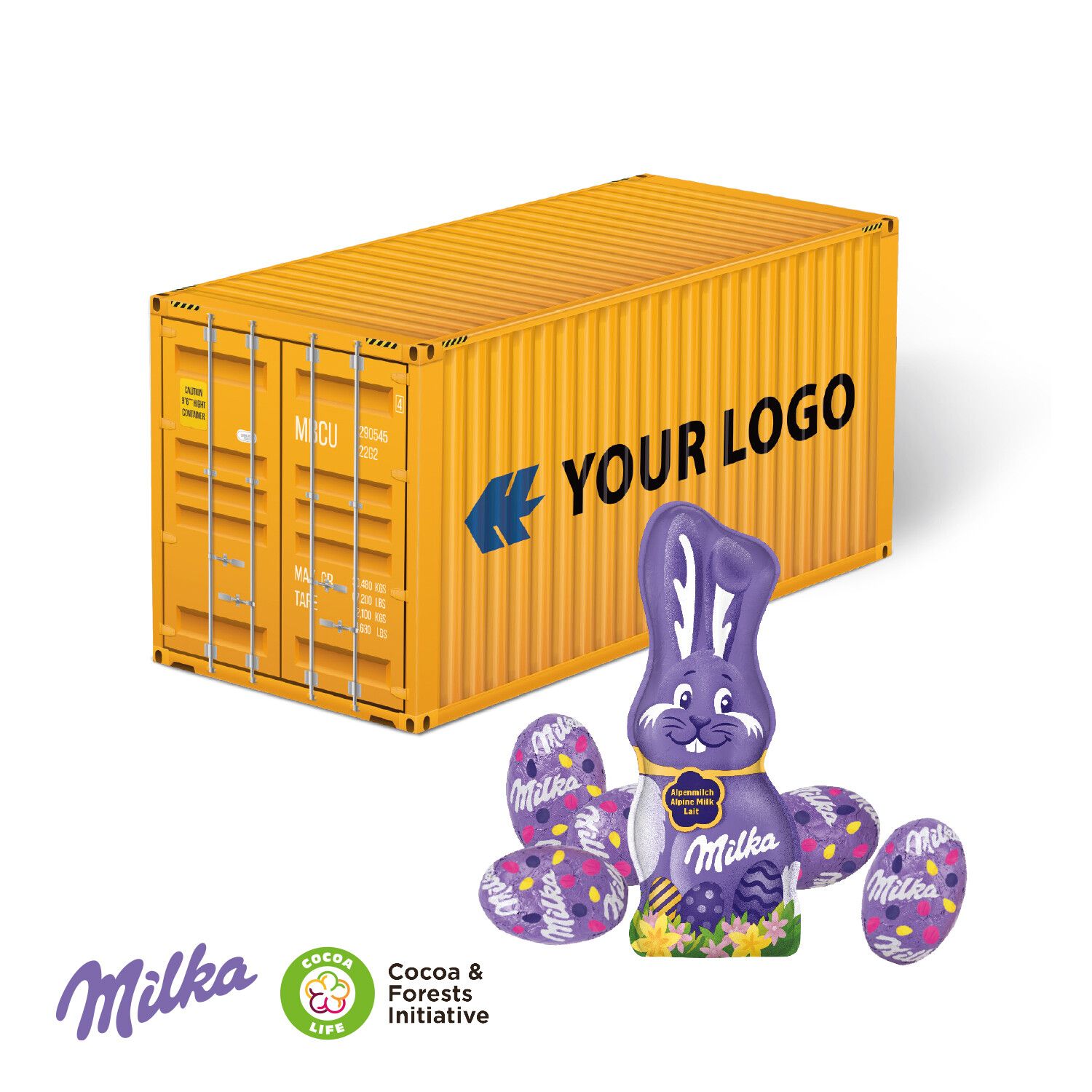 3D Präsent "Container" Ostern mit Milka Schokoladenmischung-741