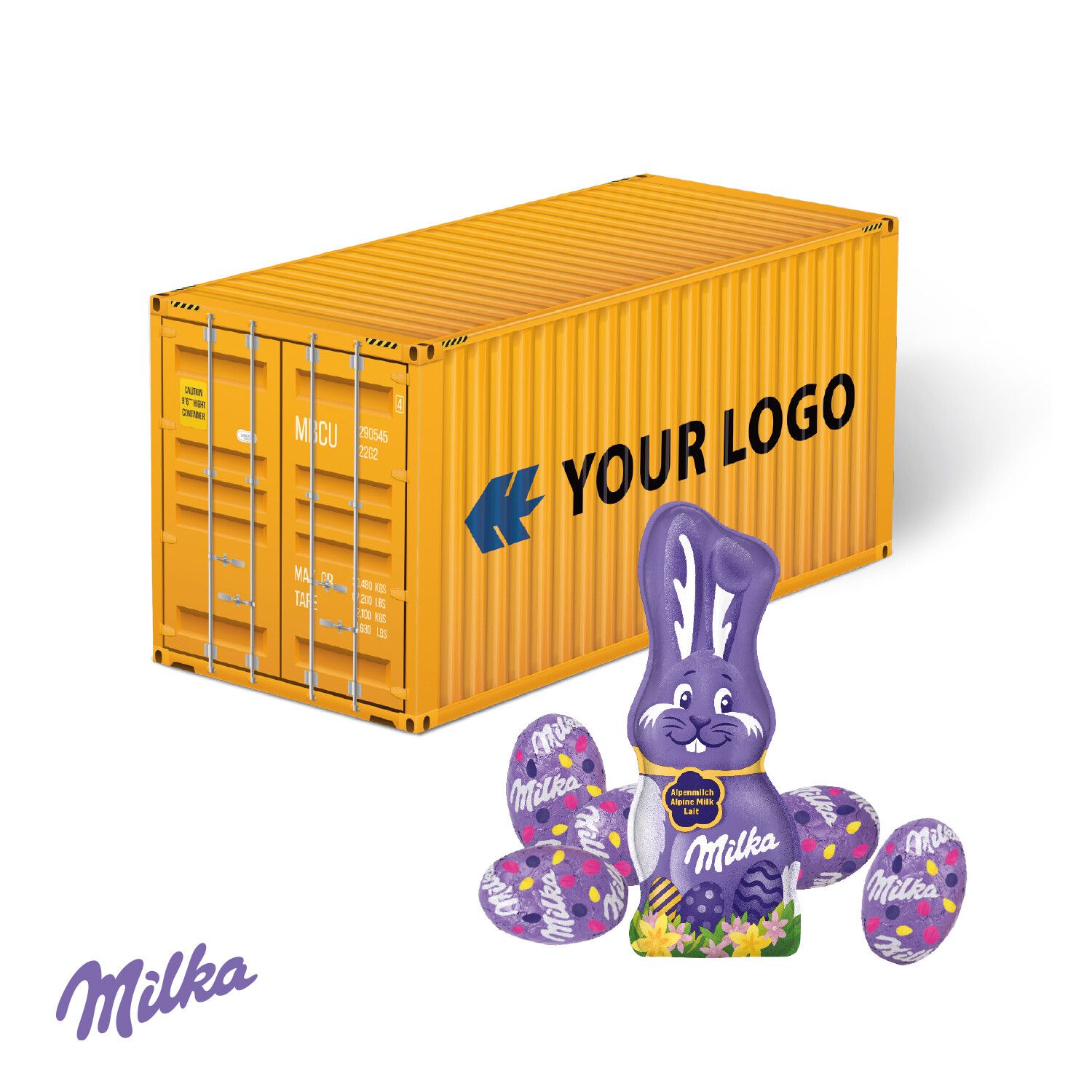 3D Präsent "Container" Ostern mit Milka Schokoladenmischung-741