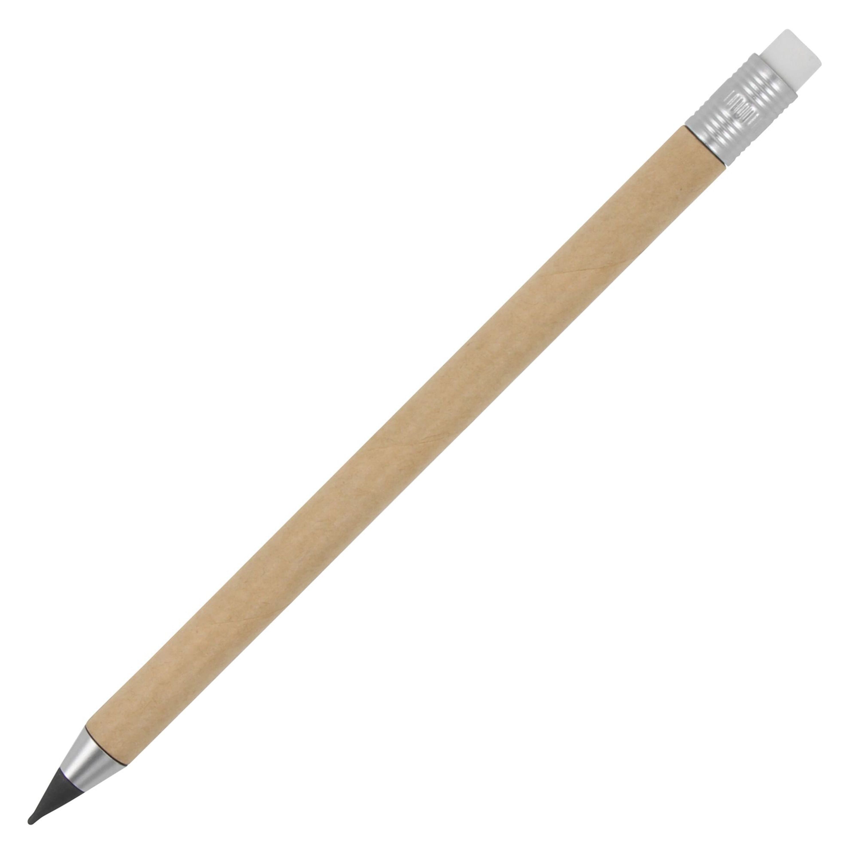 Nachhaltiger Papierstift mit Radiergummi - natur-370