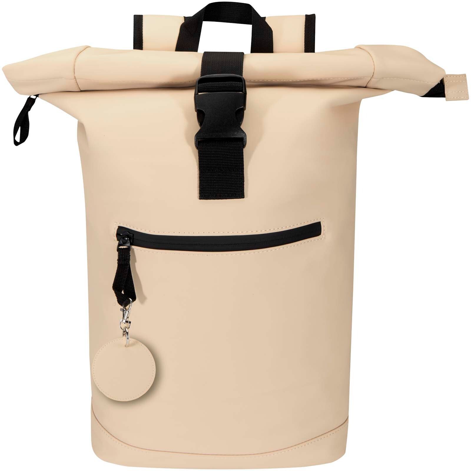 Resi Plus GRS recycelter runder Charm Schlüsselanhänger  - oatmeal-243