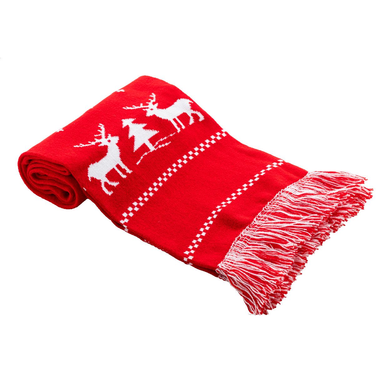 Skandihals Weihnachts-Winterschal - rot-349