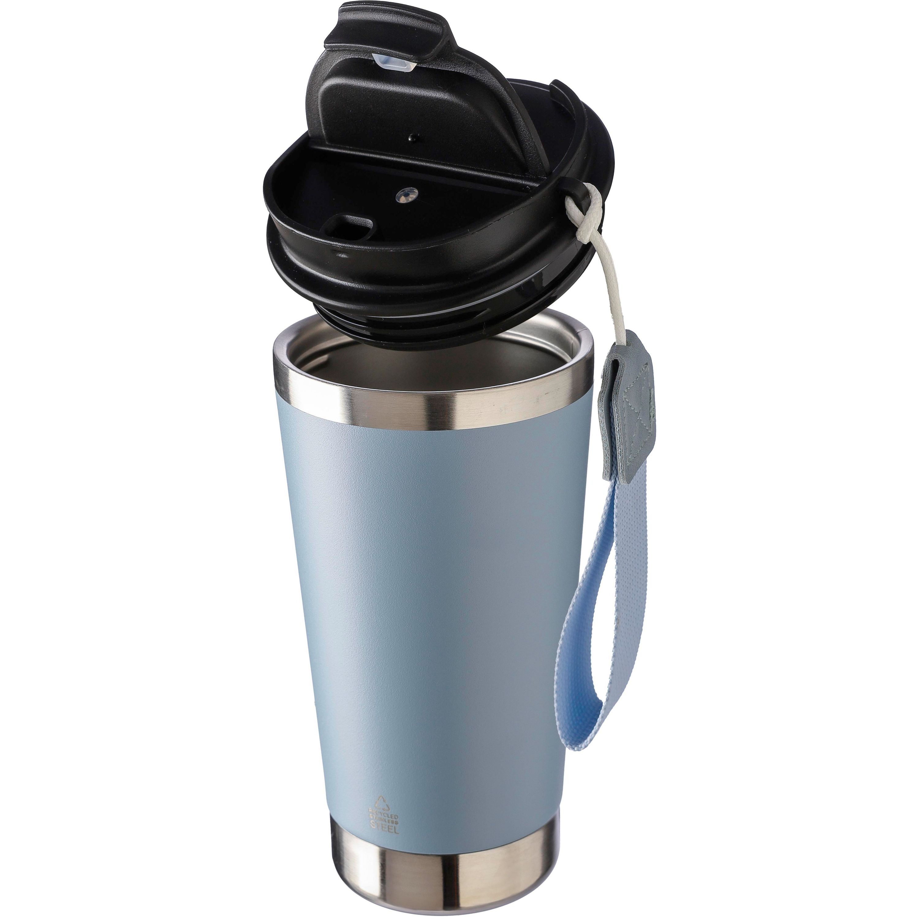 Doppelwandiger Trinkbecher aus recyceltem Edelstahl 500 ml Kayla - beige-394