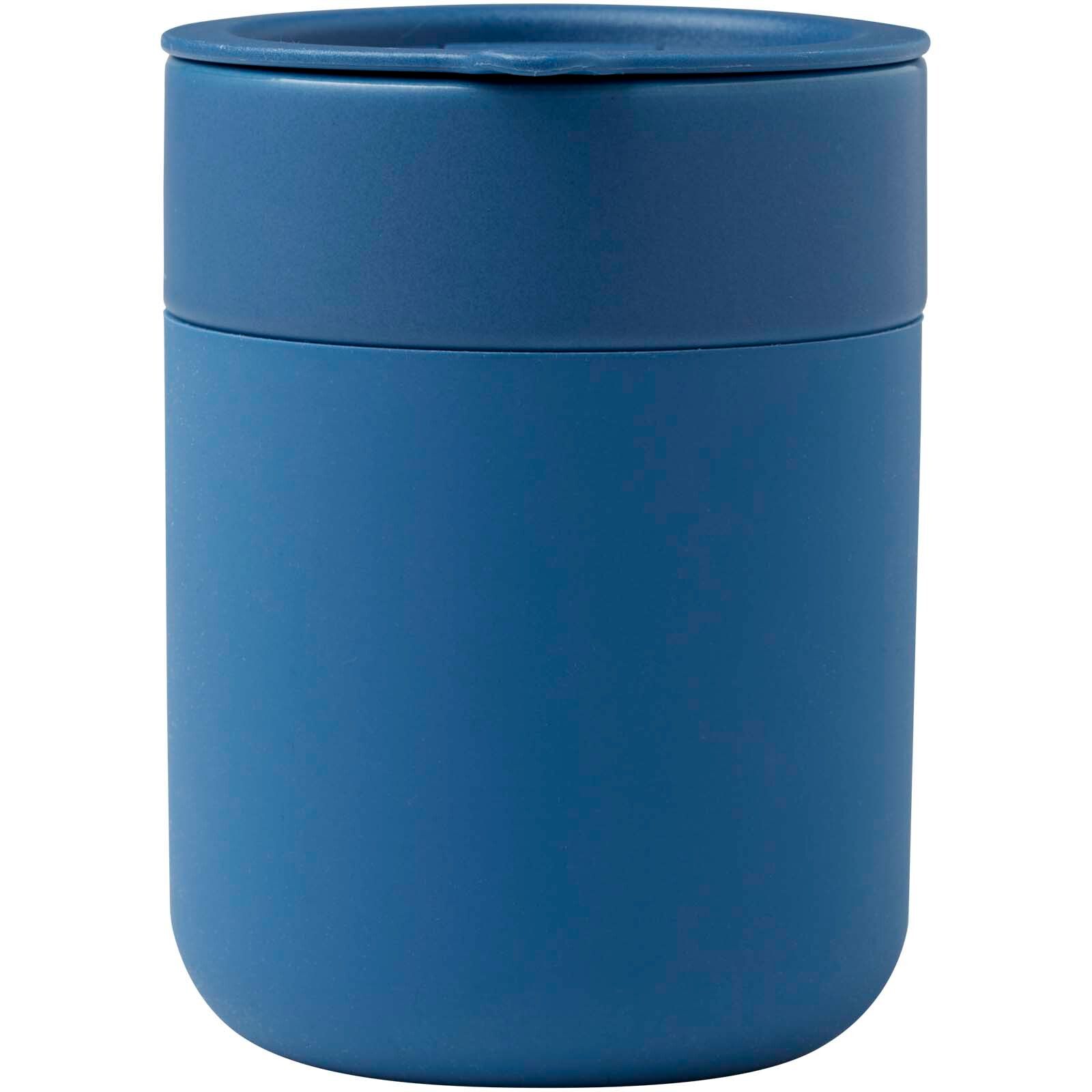 Java 330 ml Keramikbecher mit Silikonhülle und Kunststoffdeckel - blau-644