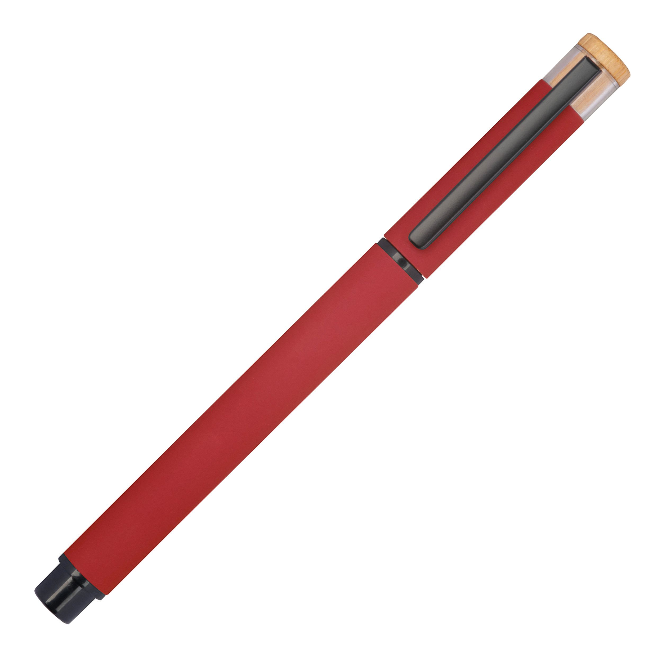 Schreibset mit Kugelschreiber und Rollerball aus recyceltem Aluminium  - rot-794