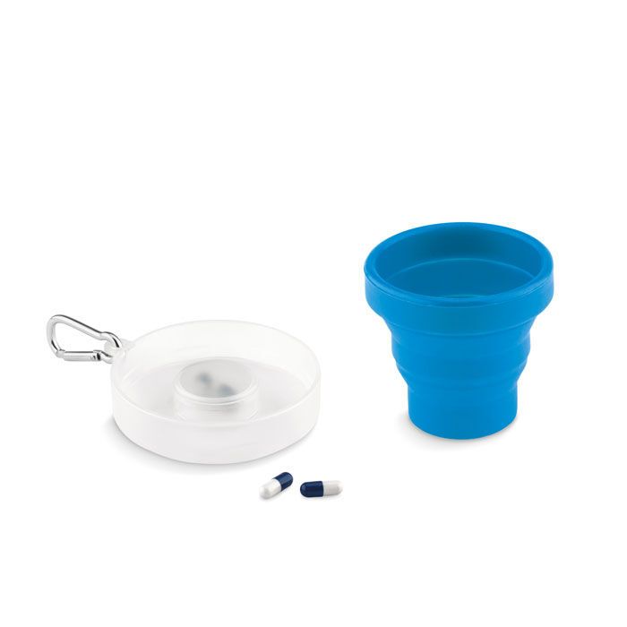 Faltbarer Silikon Becher CUP PILL - blau-392