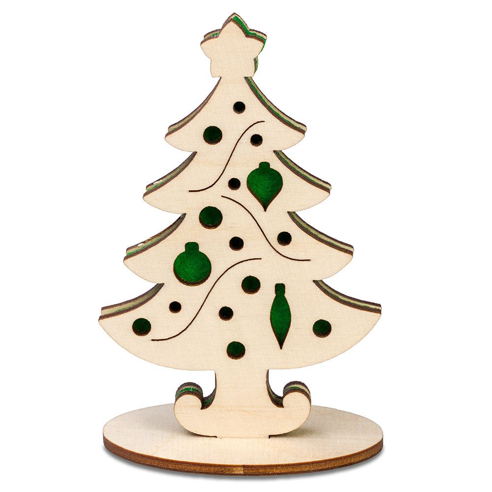 Steckfiguren-Karte Filz Premium - Tannenbaum Premium Digitaldruck Vorderseite-797