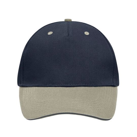 5 Panel Sandwich Cap - beige - navy - beige-213