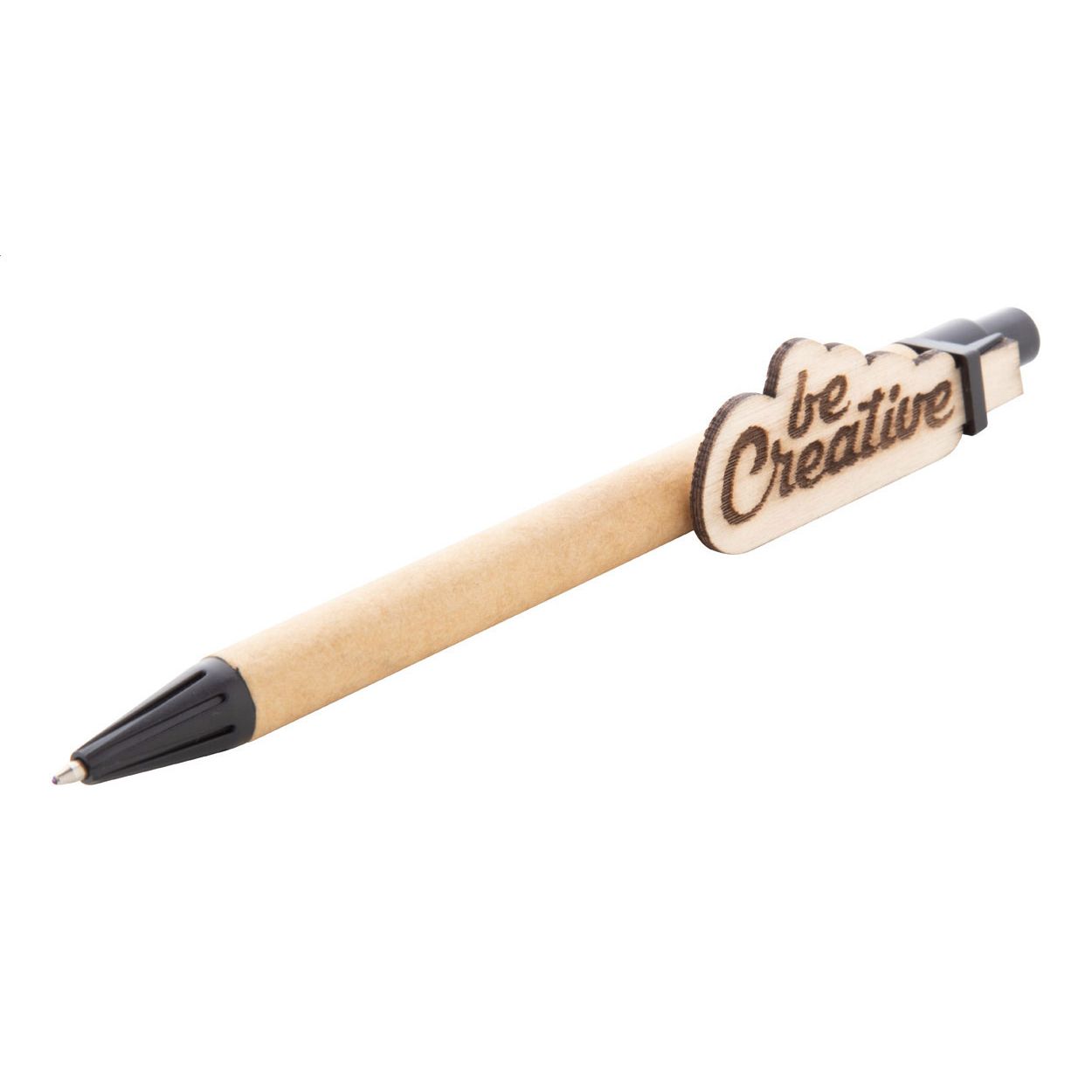 Kugelschreiber CreaClip Eco - schwarz - natur-509