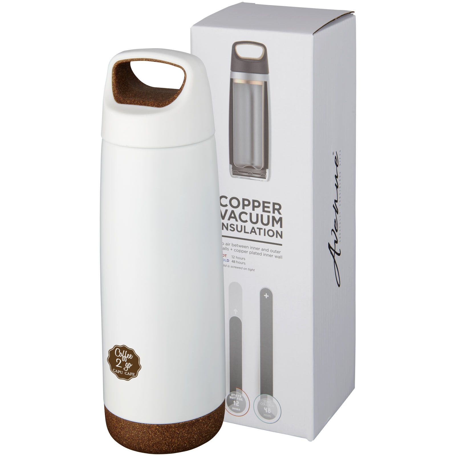 Valhalla 600 ml Kupfer-Vakuum Isolierflasche - weiss-67