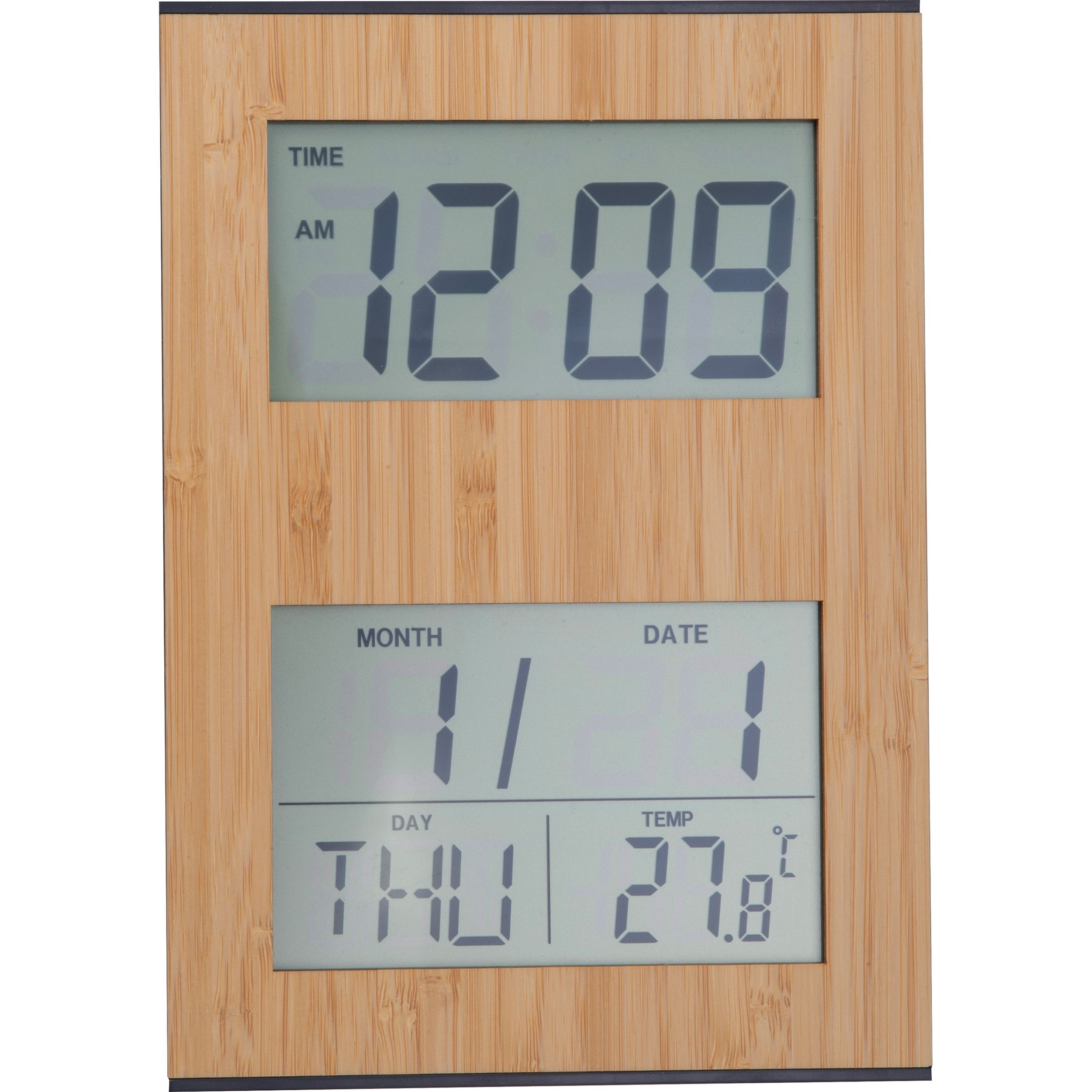 Bambus Tischuhr BRUNHILDE - beige-928