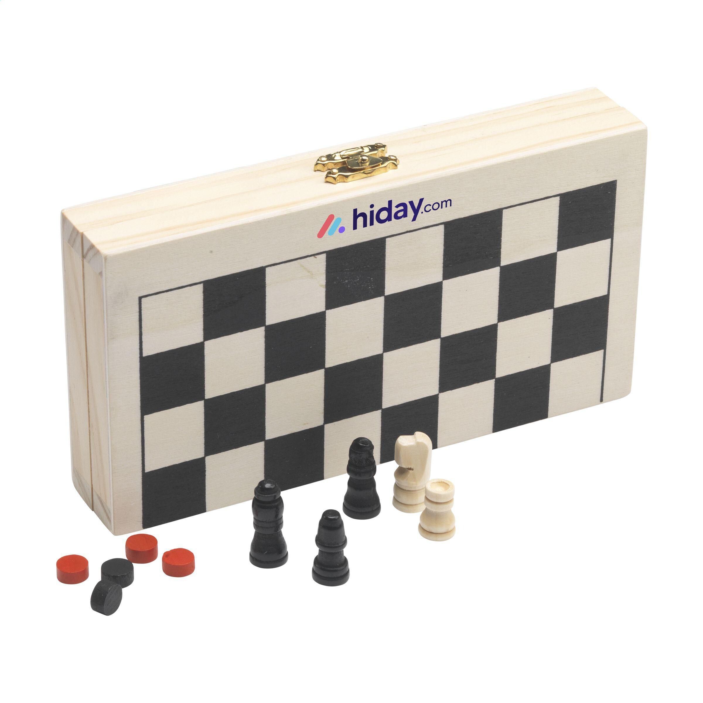 CheckMate Game Box 3-in-1 Spiel - holz-518
