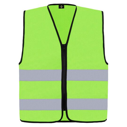 Hi-Vis Safety Vest Cologne With Front Zipper - lime green-498