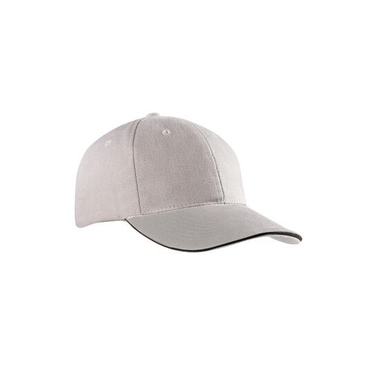 6-Panel Sandwich Cap - light grey - black-369