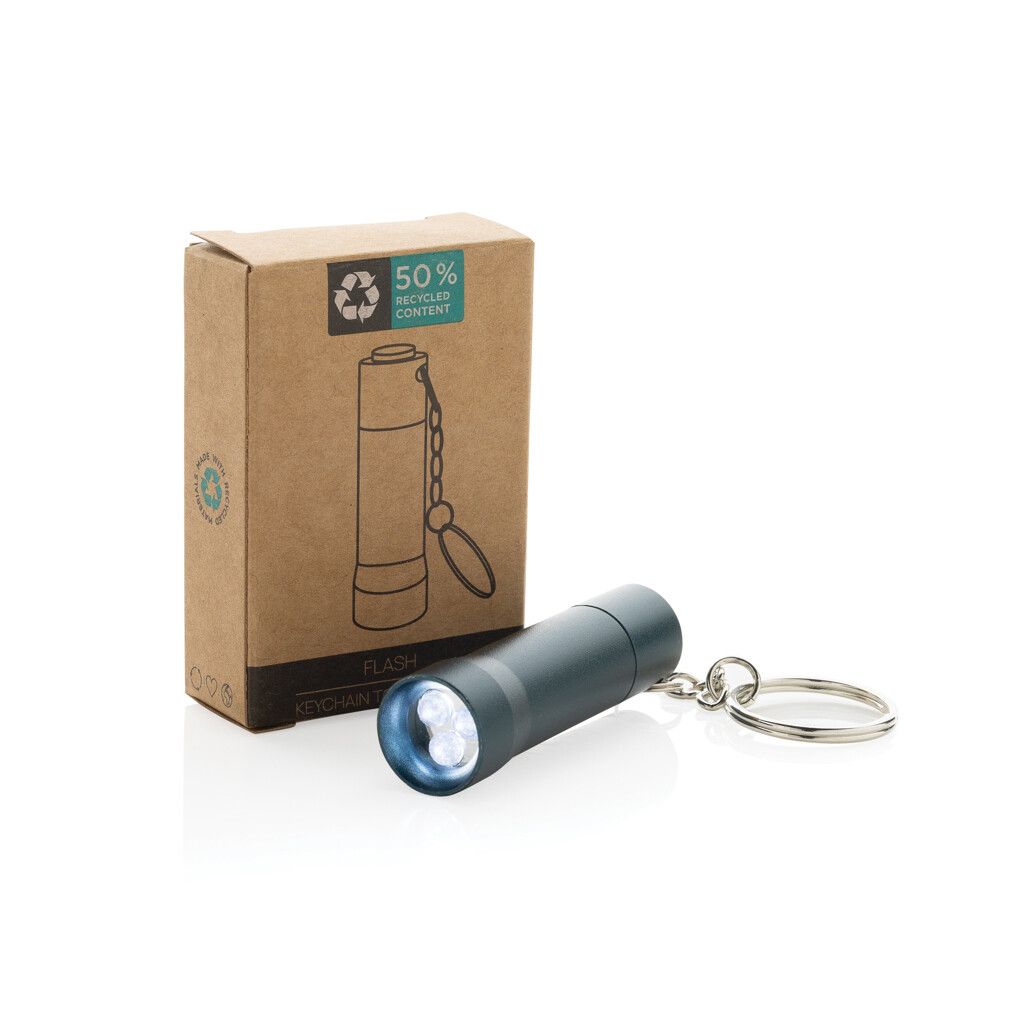 Flash Schlüsselanhänger-Taschenlampe aus RCS rec. Aluminium - blau-955