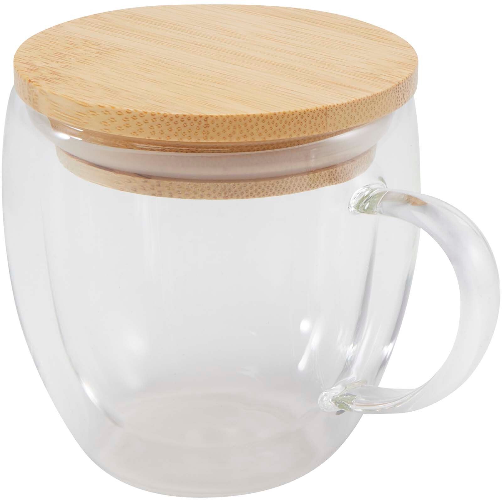 Lenora 250 ml Glasbecher mit Bambusdeckel - transparent klar-19