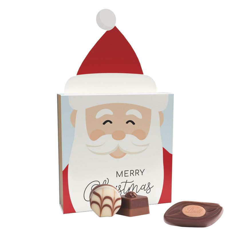 Lindt Präsent im Werbeschuber "Weihnachtsmütze", Lindt Mini Pralinés-527