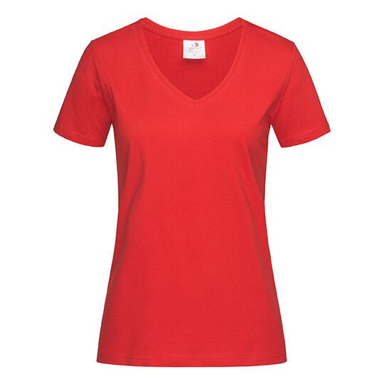Classic-T V-Neck Women - scarlet red-536