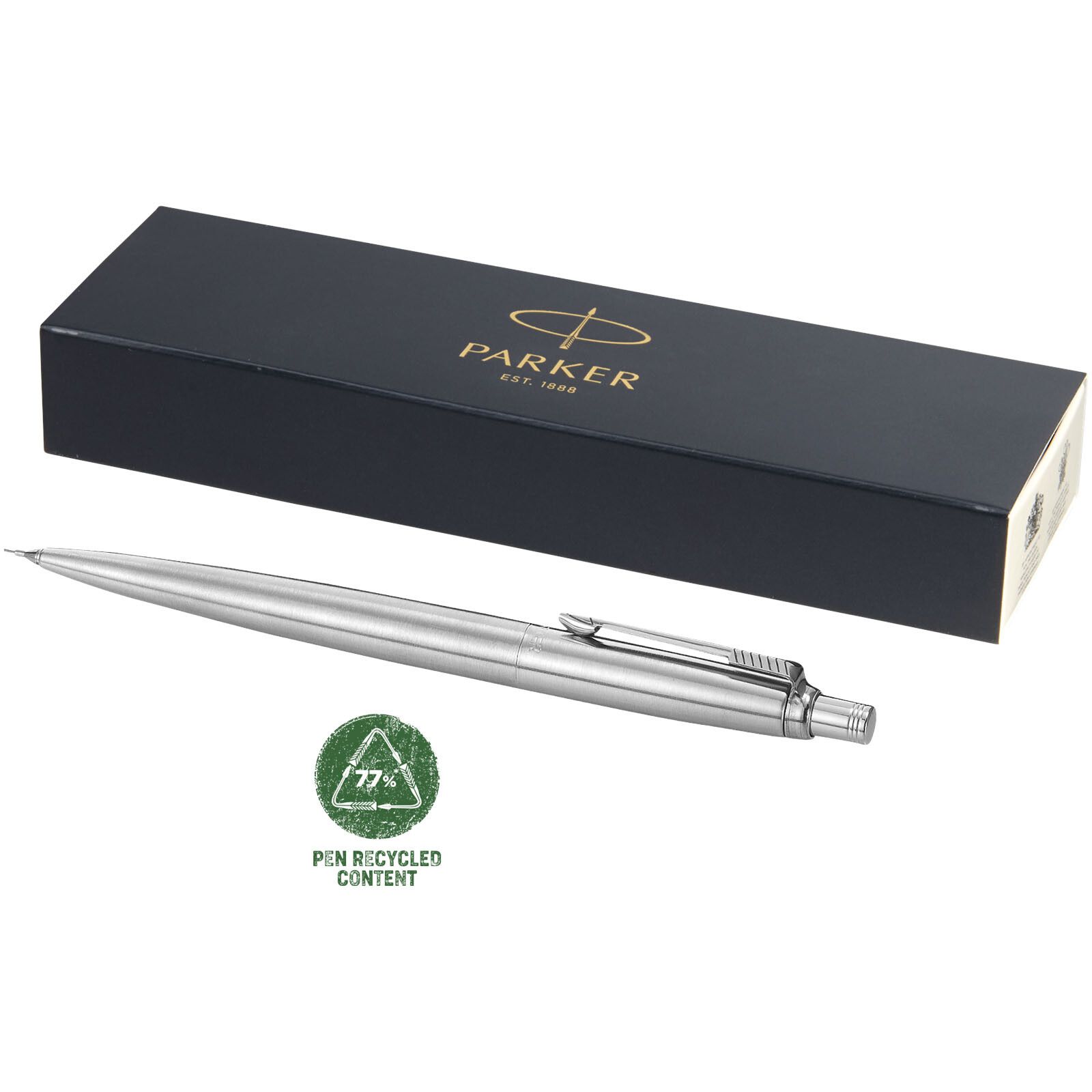 Parker Jotter Druckbleistift mit integriertem Radiergummi (schwarze Mine) - stahl-422