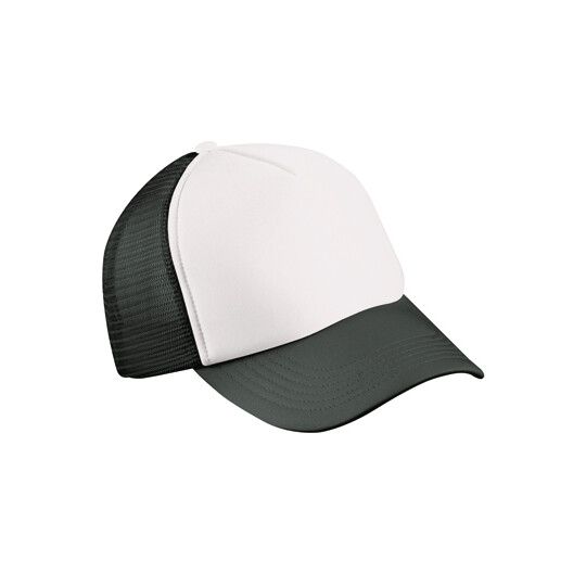 5-Panel Polyester Mesh Cap - white - black-967