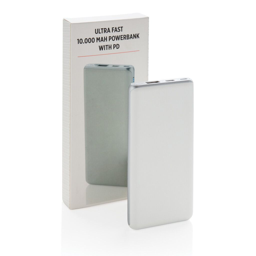 Ultraschnelle 10.000 mAh Powerbank mit PD - weiß-273