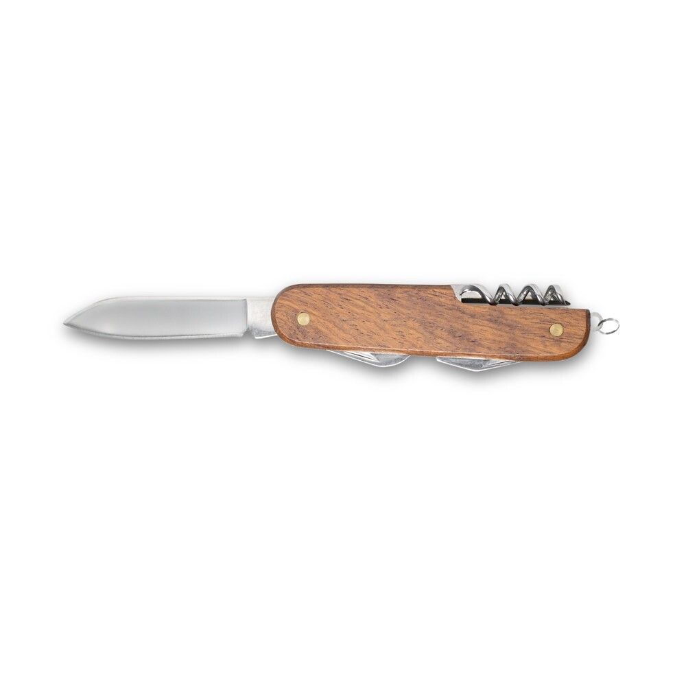 BELPIANO Multifunktions-Taschenmesser aus Edelstahl und Holz - natur-521