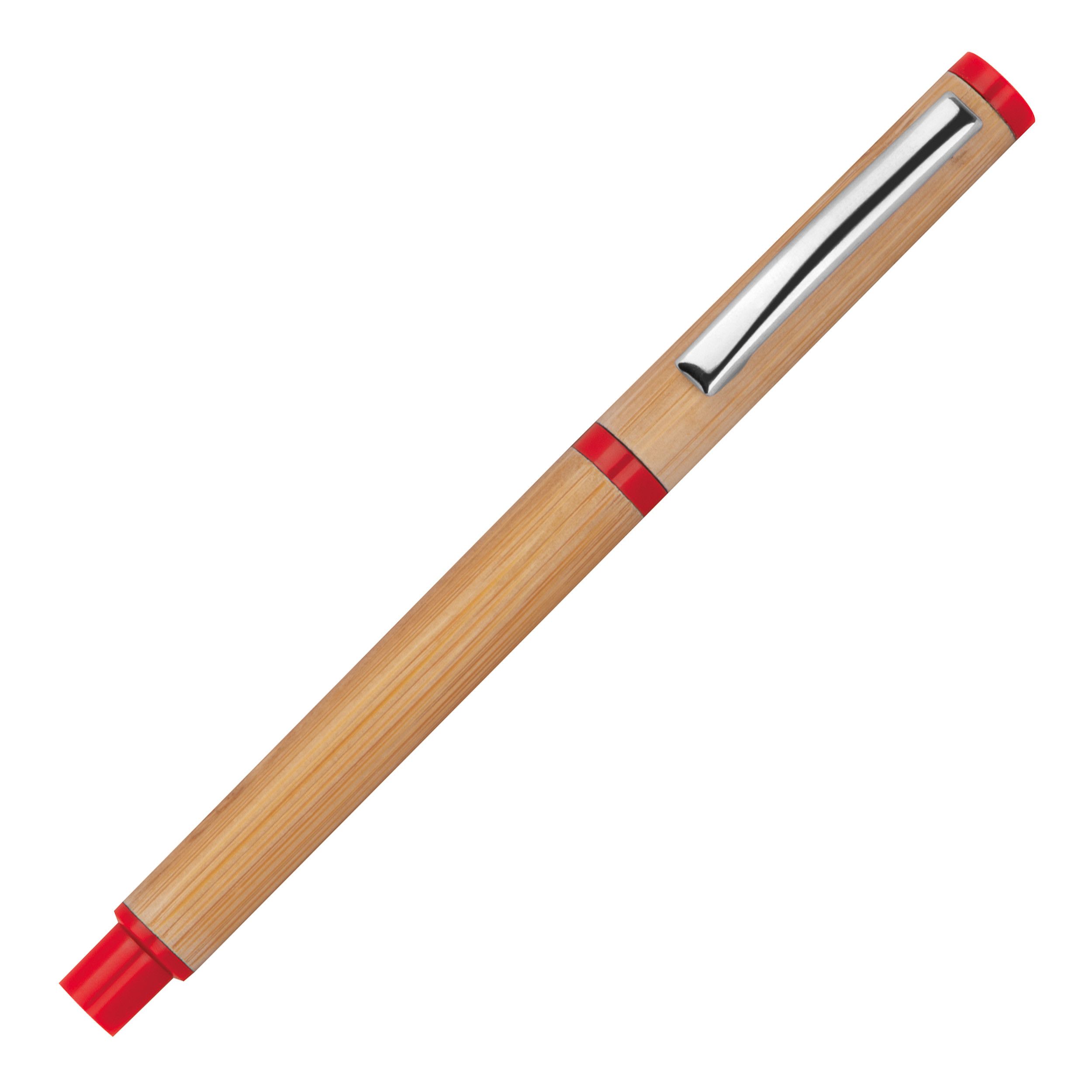 Schreibset aus Bambus - rot-546