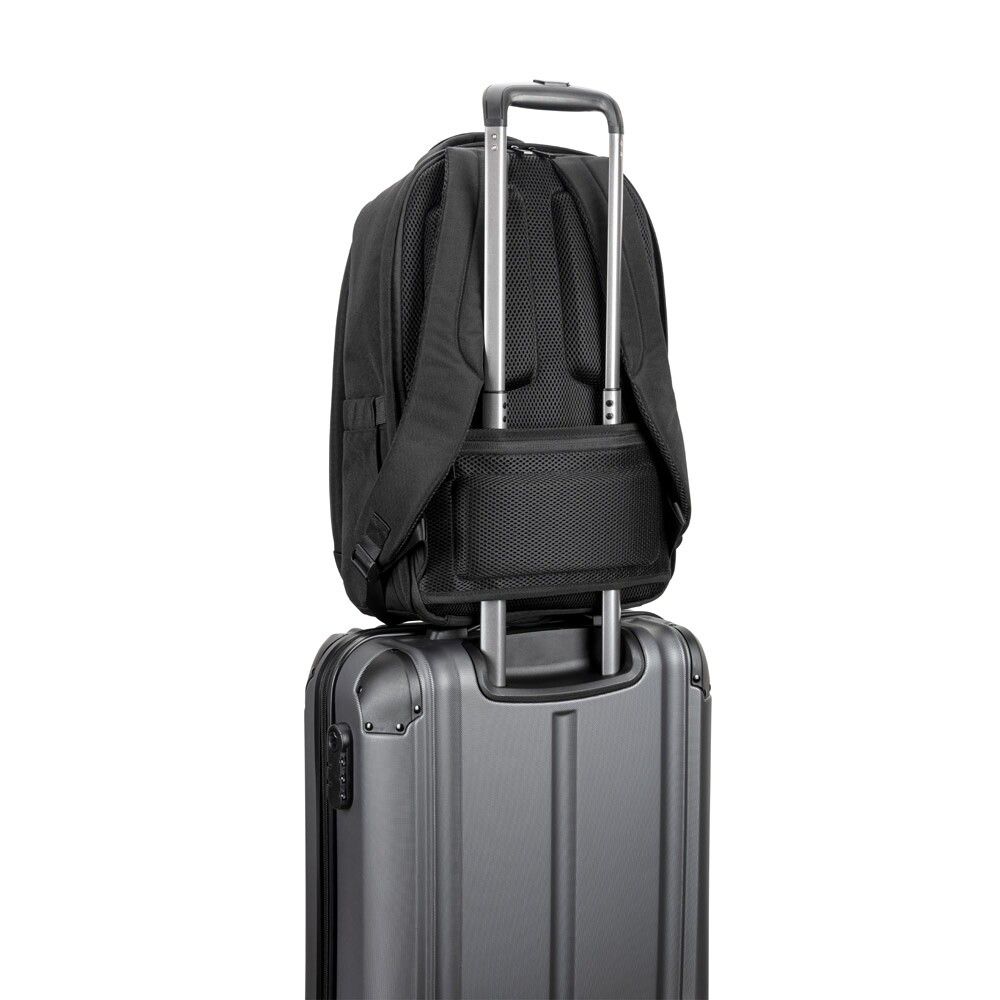 YANGON BPACK Diebstahlsicherer Twill-Rucksack, wasserabweisend 17'3" - schwarz-47