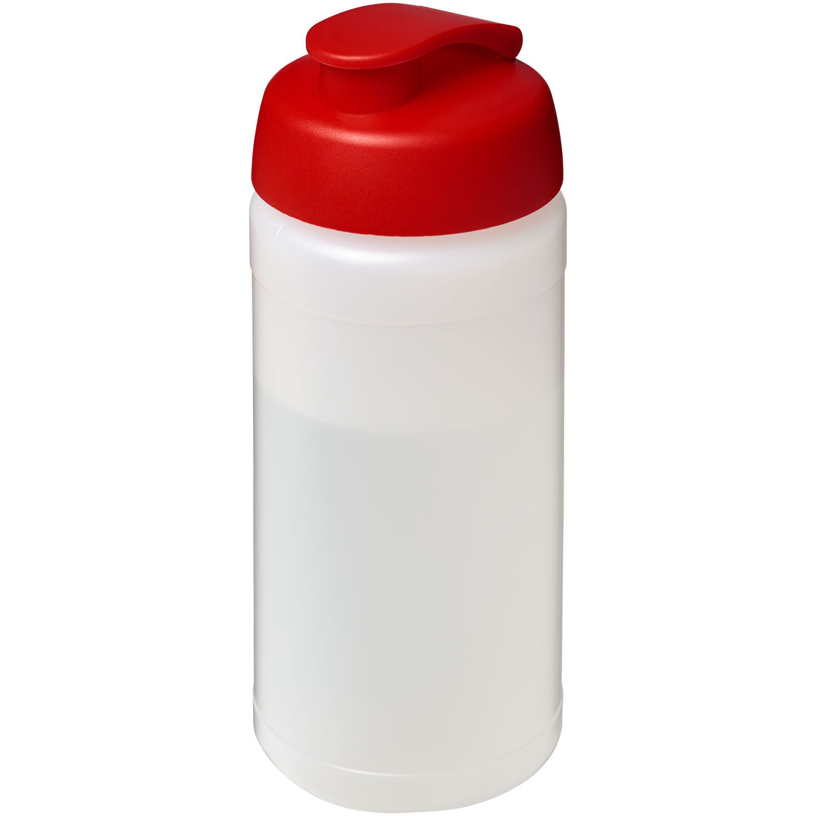 Baseline Plus 500 ml Sportflasche mit Klappdeckel - transparent -  rot-34
