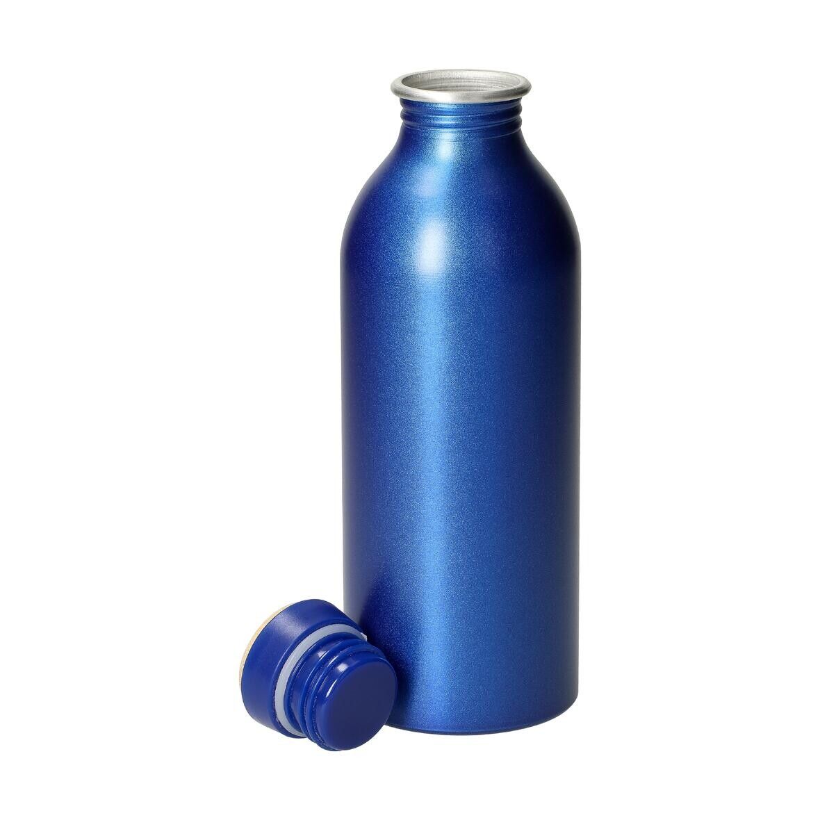 Aluminiumflasche Breeze, 650 ml - blau - natur-16