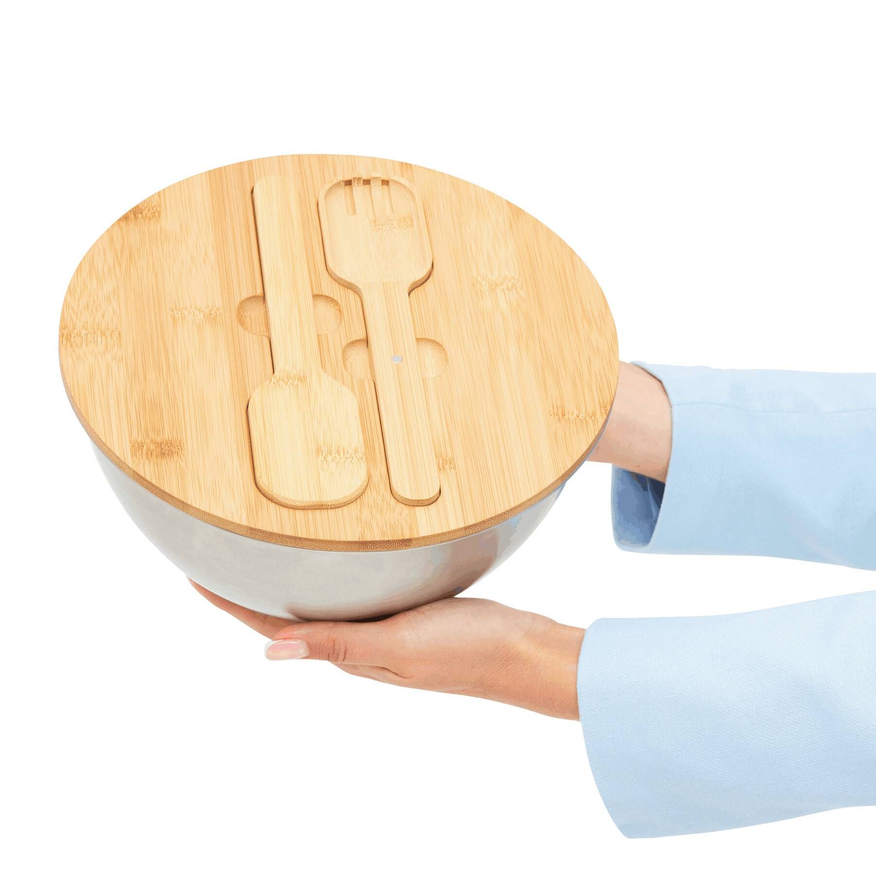 Salatschüssel EAT HEALTHY - braun - silber-853