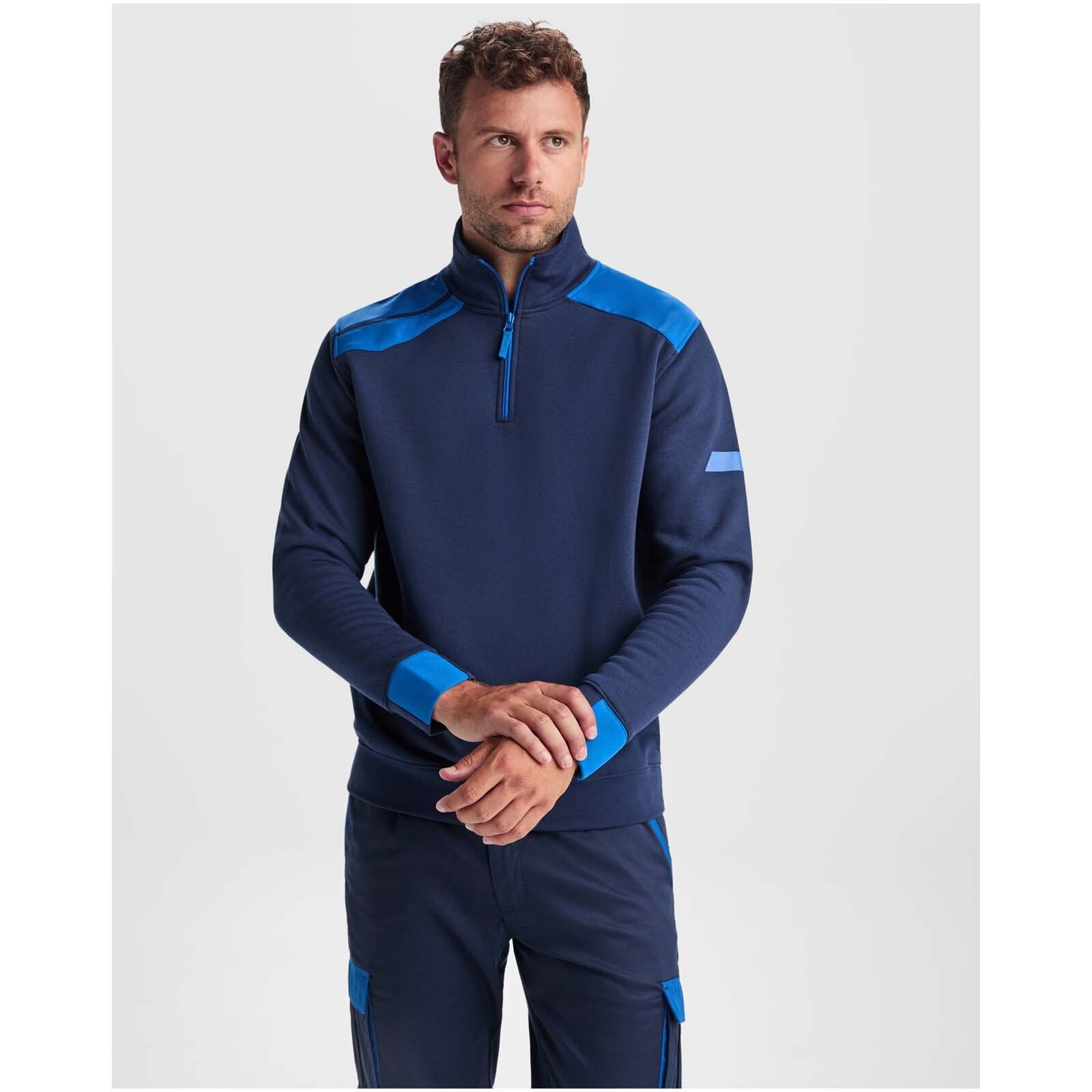 Maverick Pullover für Herren mit halbem Reißverschluss, 280 g/m2 - schwarz -  rot-998