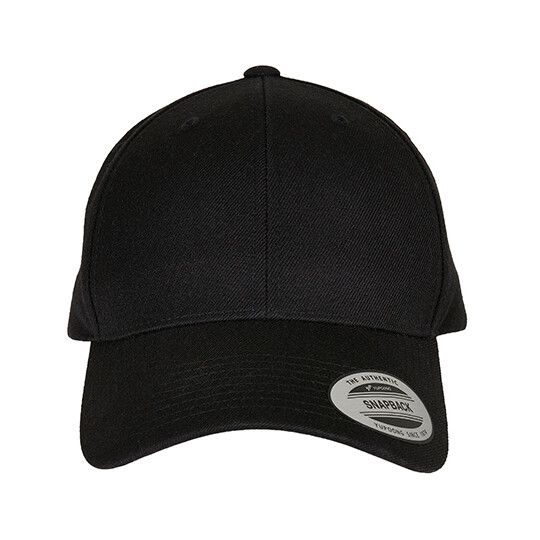 Premium Curved Visor Snapback Cap - black-395