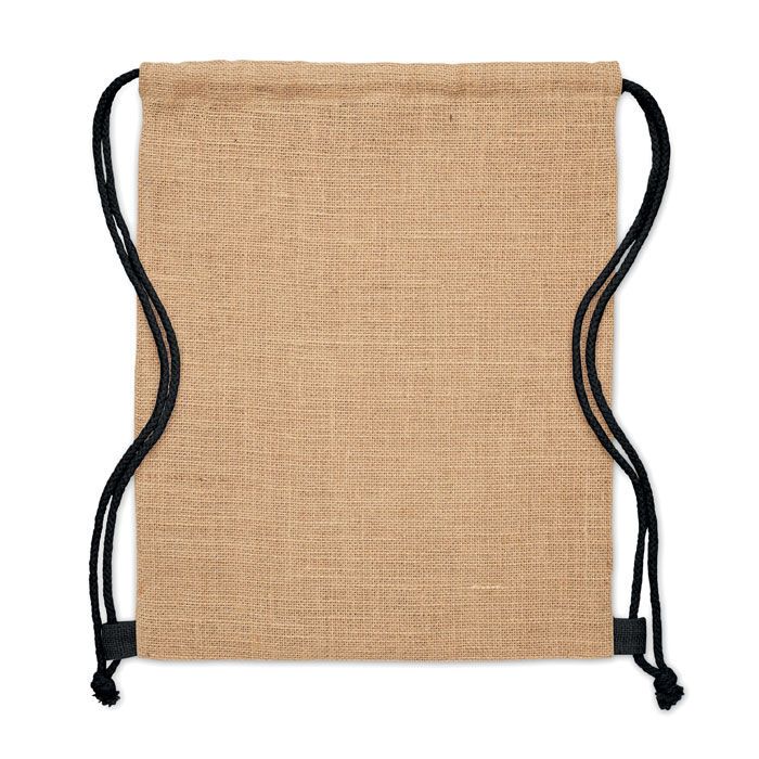Jute Beutel mit Kordelzug FUKURO - schwarz-129